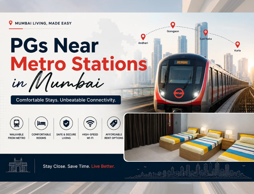 PG accommodation near Mumbai Metro station in Andheri managed by Meridian Stays