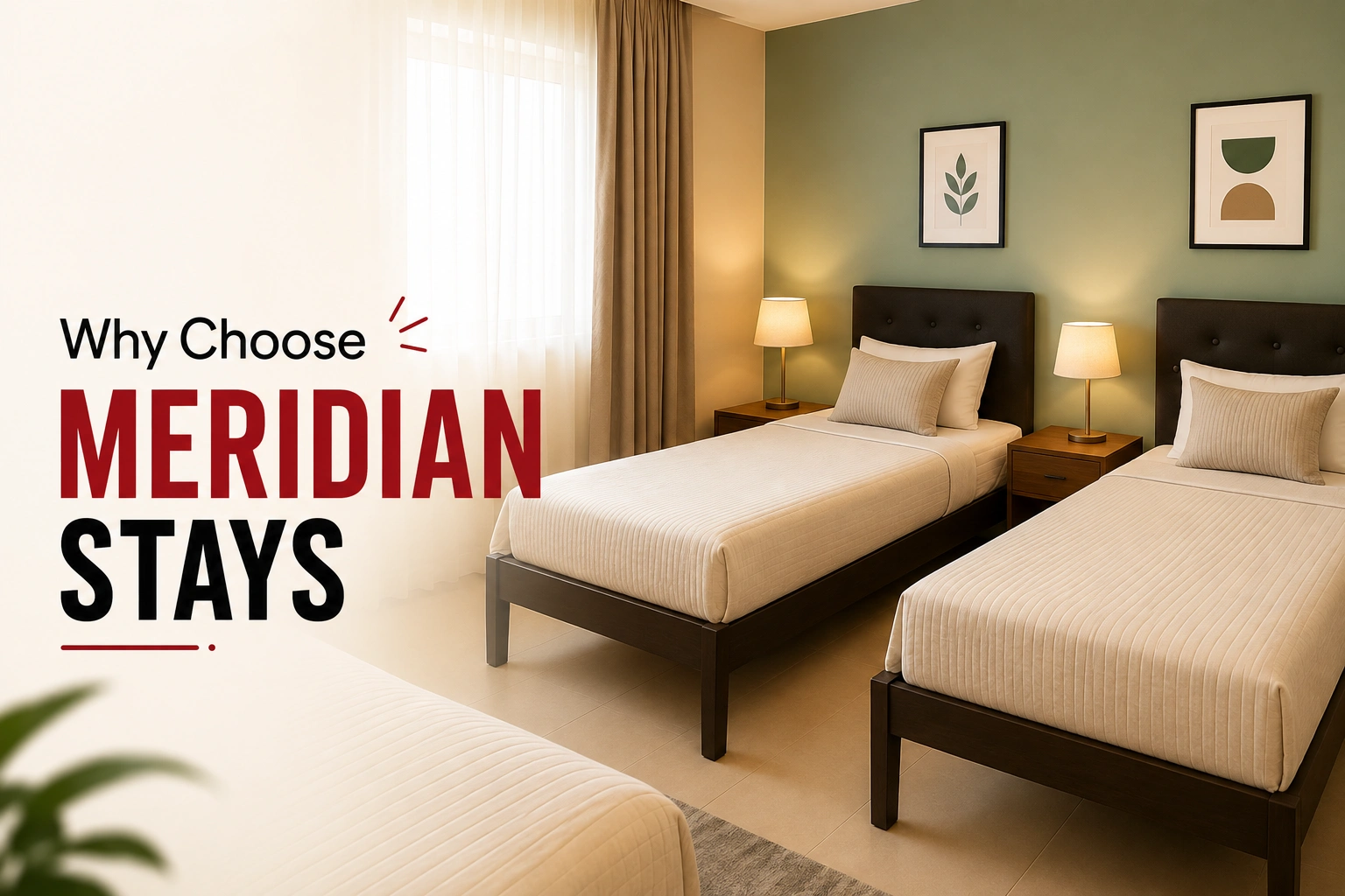 Modern fully furnished PG room at Meridian Stays in Mumbai